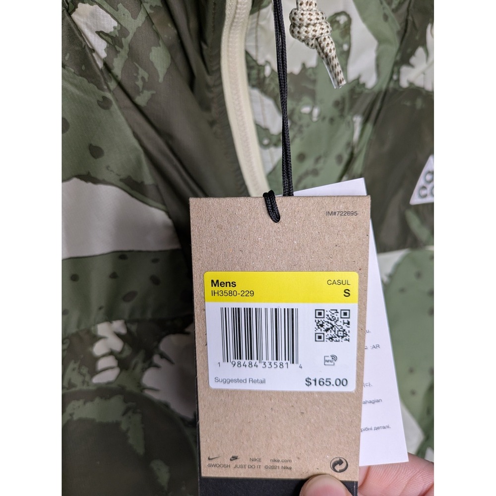 NWT Nike ACG "Cinder Cone" Windproof Jacket Packable Men's Size S IH3580-229 - Picture 6 of 10
